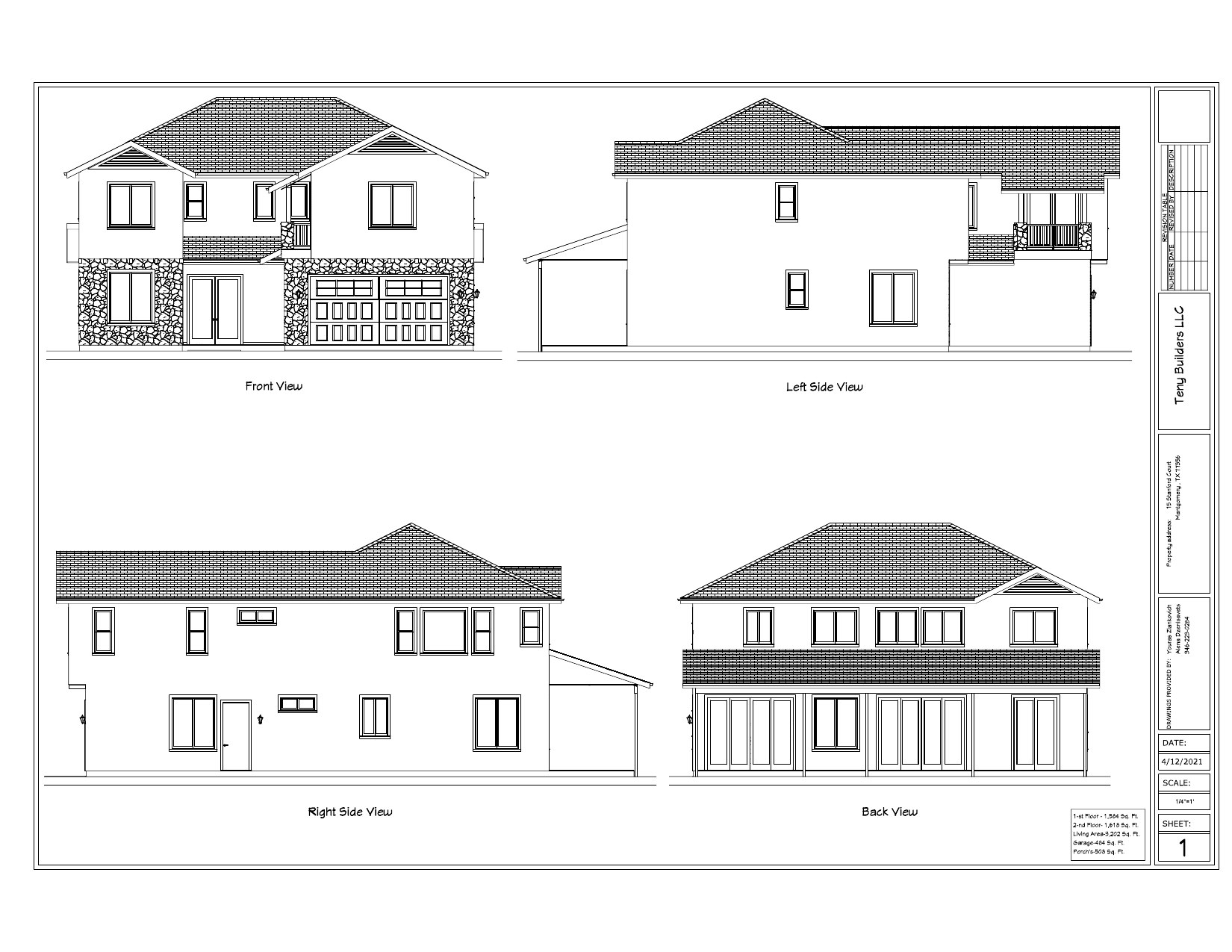 French Villa 3202 commissioned plan package preview